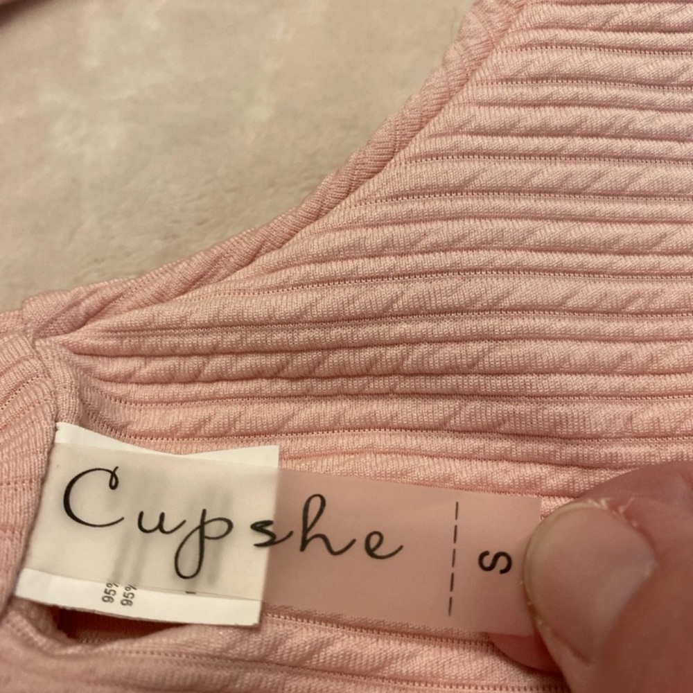 Cupshe Blush Pink Textured Bikini Top - Picture 2 of 12